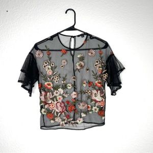 Haute Monde Embroided Floral Top